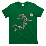 Volleyball Skeleton Women Volleyball Player Halloween T-Shirt - Green