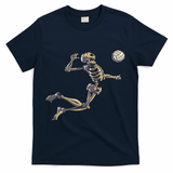 Volleyball Skeleton Women Volleyball Player Halloween T-Shirt - Navy