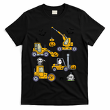Vehicles Truck Halloween Construction Pumpkin T-Shirt - Black