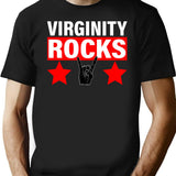 Virginity Rocks Hand Sign Black T-Shirt - Black