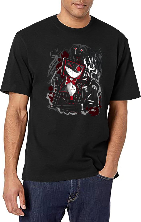 Vox Hazbin Hotel Shirt Design Essential Essential Black T-Shirt - White