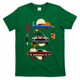 Woodward Ave M1 Classic Cars Art Deco 2026 T-Shirt - Irish Green