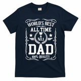 World's Best All Time #1 Dad T-Shirt - Navy Blue