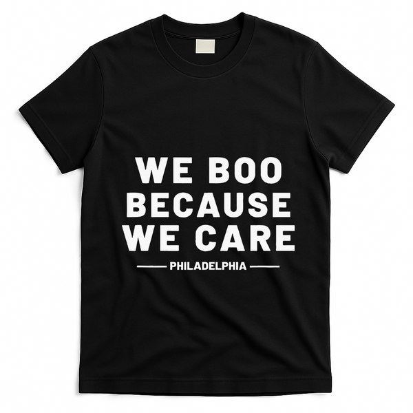 We Boo Because We Care Philadelphia Sports T-Shirt - Black
