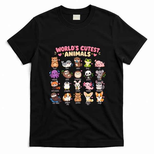 World's Cutest Animals T-Shirt - Black