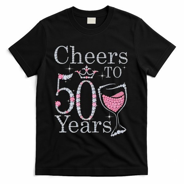 Women Gift Cheers To 50 Years 1969 50Th Birthday Gift For Womens T-Shirt - Black