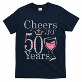 Women Gift Cheers To 50 Years 1969 50Th Birthday Gift For Womens T-Shirt - Navy