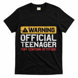 Warning Nager Attitude 13th Birthday T-Shirt - Black