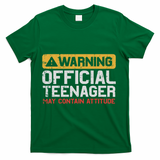 Warning Nager Attitude 13th Birthday T-Shirt - Green