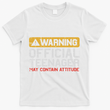 Warning Nager Attitude 13th Birthday T-Shirt - White