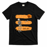 Well Shit Funny Skeleton Halloween Retro T-Shirt - Black