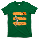 Well Shit Funny Skeleton Halloween Retro T-Shirt - Irish Green