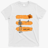 Well Shit Funny Skeleton Halloween Retro T-Shirt - White