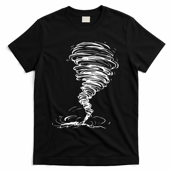 While Storm Tornado Twister Hurricane Weather Scary Costume T-Shirt - Black