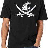 WSU Pirate Swing Your Sword Black T-Shirt - White