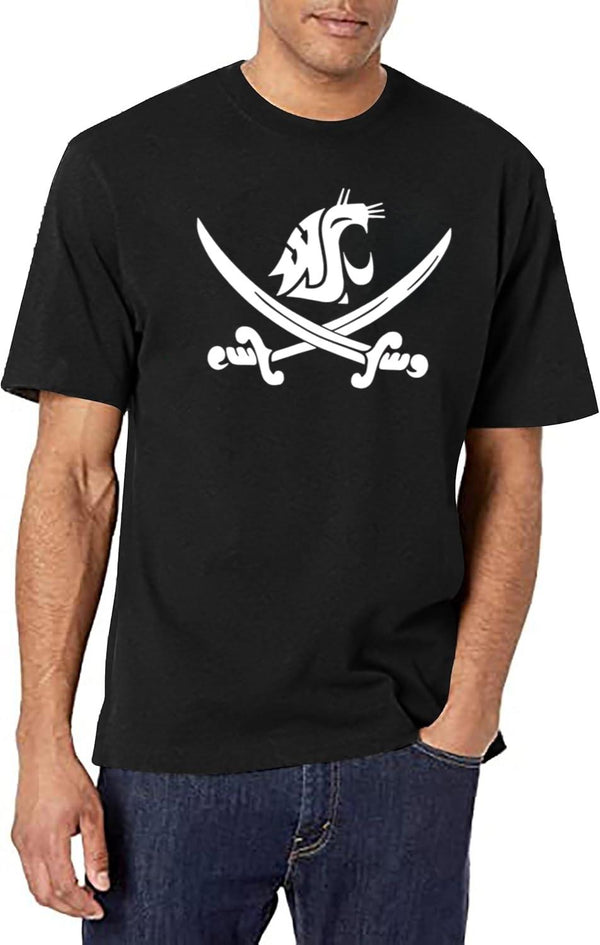 WSU Pirate Swing Your Sword Black T-Shirt - White