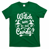 Witch Way To The Candy Cute Halloween T-Shirt - Irish Green