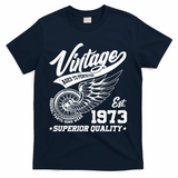 Winged Wheel Vintage 1973 Aged To Perfection Superior Quality 50th Birthday T-Shirt - Navy