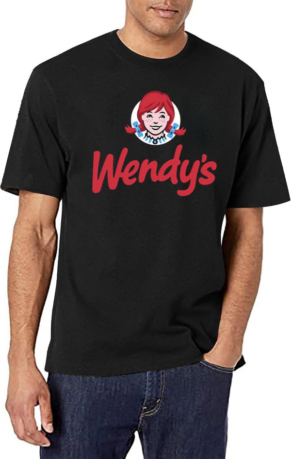 Wendy Fast Food Restaurant Logo Essential Black T-Shirt - White