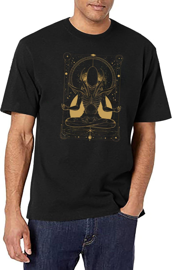 Xenomorph Meditating Tarot Card Design Premium Black T-Shirt - White