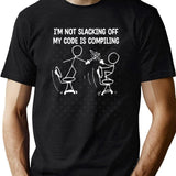 Xkcd I_M Not Slacking Off Black T-Shirt - Green