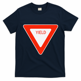 Yield Sign Simple Easy Halloween Costume T-Shirt - Navy Blue