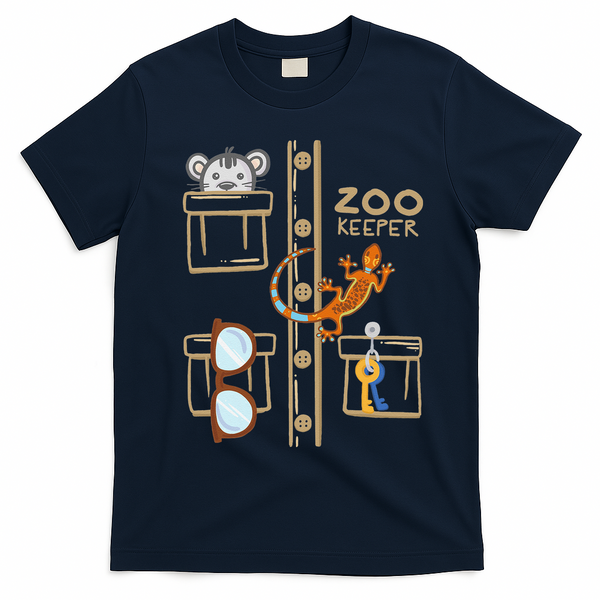 Zookeeper Costume Halloween Jungle Explorer T-Shirt - Navy Blue
