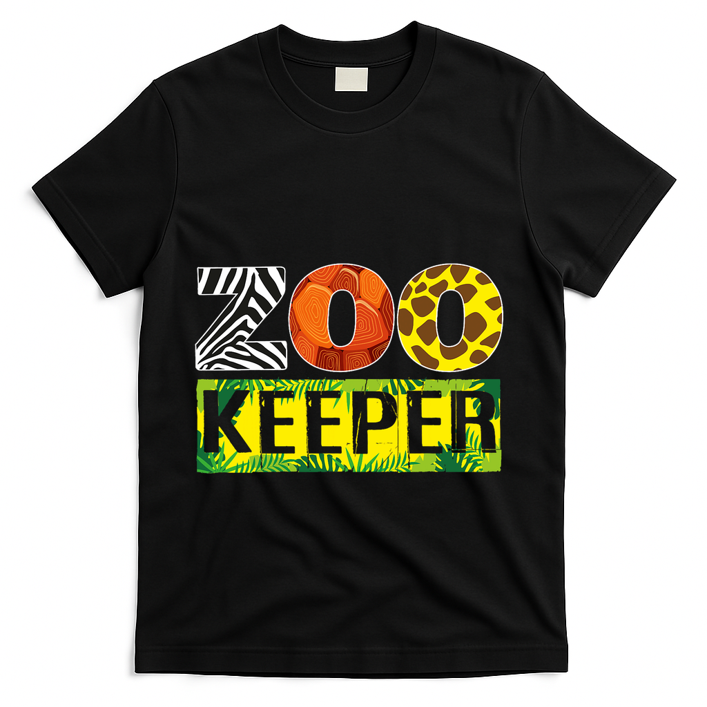 Zoo Keeper Costume Adult Halloween Party Safari Zookeeper T-Shirt - Black