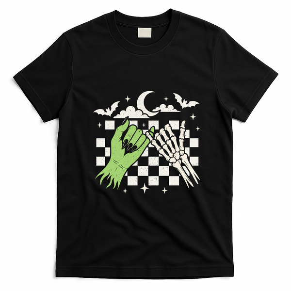 Zombie Skeleton Hands Halloween Vintage Horror Creepy  T-Shirt - Black